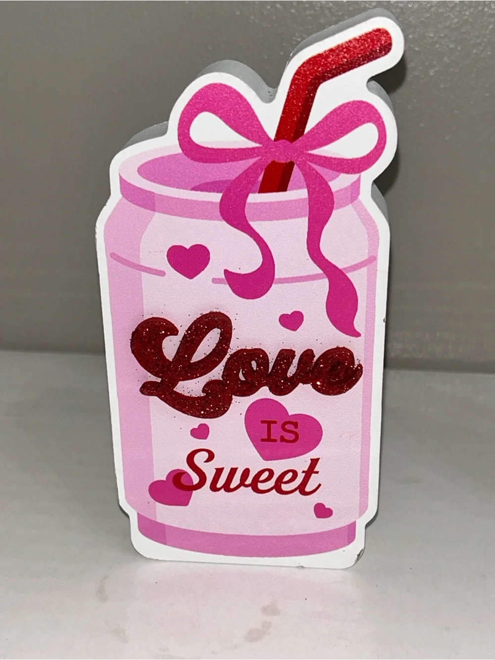 The Spring Shop Pink & Red Valentine Dessert Truck and Treat Tabletop Set wooden